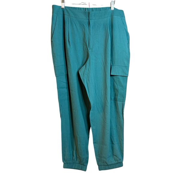 NWOT A New Day teal cargo jogger slacks with elastic waist band Women's 16 - Picture 2 of 8